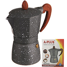Кавоварка гейзерна 3 чашки 150 мл алюмінієва A-PLUS 2084