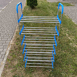 Полка для взуття 6 рівнів 56*26*118 см. A-Plus 8068 сталевий з блакитним