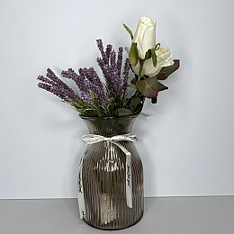 Ваза для квітів скляна 19,5 см Crystal 6841678 димчаста