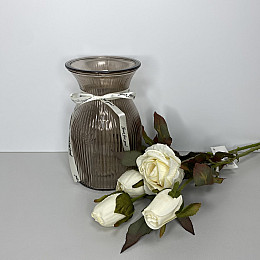 Ваза для квітів скляна 19,5 см Crystal 6841678 димчаста