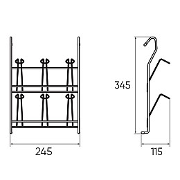 Полка на рейлинг Lemax для кружок матовий чорний (YJ-G508 BL)