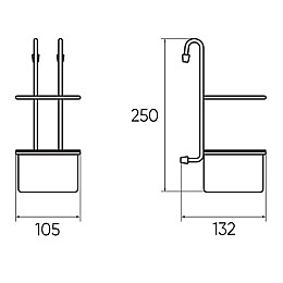 Подвесний стакан Lemax чорний матовий (YJ-G017 E BL)