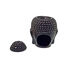 Керамічна аромалампа Amber Будда матова чорна 14х9х9 см