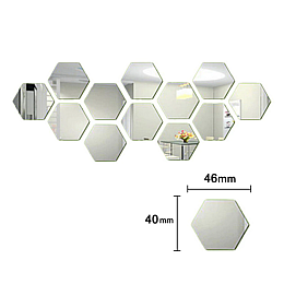 Зеркальная наклейка для декора VigohA Соты 4,6х4см