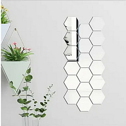 Зеркальная наклейка для декора VigohA Соты 12,7х11см