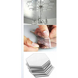 Зеркальная наклейка для декора VigohA Соты 8х7см