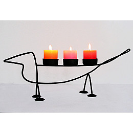 Подсвечник-сувенир Adore Décor Такса 3 13х38 Черный