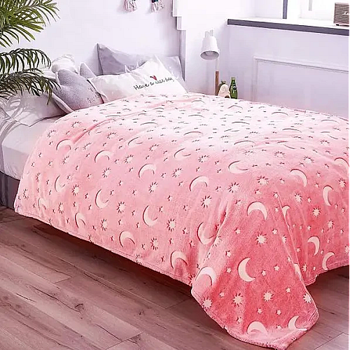 Плед мягкий для детей OPT-TOP Magic Blanket светящийся в темноте со звездами 120x150 см розовый (2064990465)