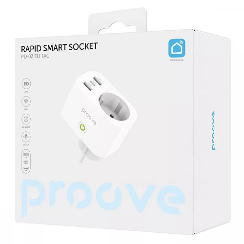 Розумна Wi-Fi розетка Proove Rapid Smart Socket PD-02 EU 1AC біла
