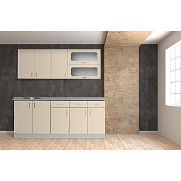 Кухня Грета 2000 МАКСИ МЕБЕЛЬ Серый/Ваниль (5102990)