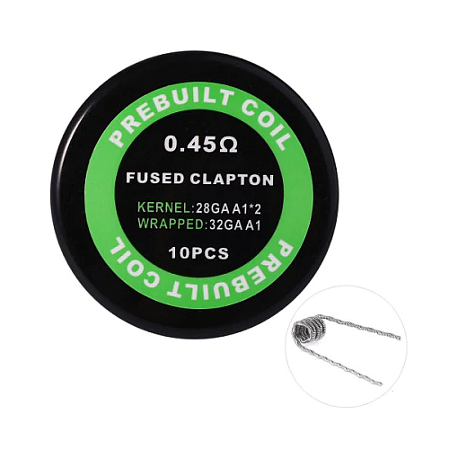 Комплект спиралей PREBUILT Fused Clapton Coil 0.45 10 шт Ом (bs057-hbr)
