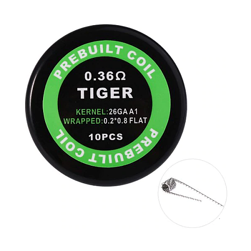 Комплект спіралей PREBUILT Tiger Coil 0.36 10 шт Ом (bs055-hbr)