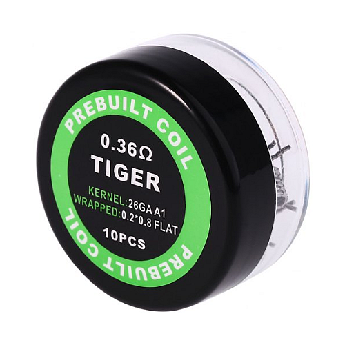 Комплект спіралей PREBUILT Tiger Coil 0.36 10 шт Ом (bs055-hbr)