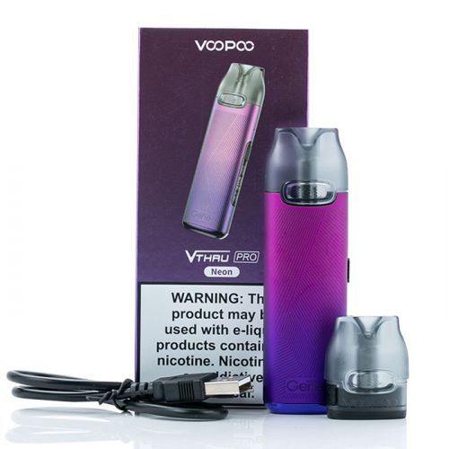Підсистема солева електронна сигарета VOOPOO V.THRU Pro 25W Pod 900mAh 3ml оригінальний комплект Неон (sn1382-hbr)