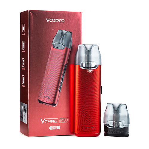Підсистема солева електронна сигарета Voopoo V.THRU Pro 25W Pod 900mAh 3ml оригінальний комплект Червоний (sn1381-hbr)
