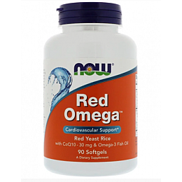 Диетическая добавка NOW Foods Red OMEG Красный дрожжевой рис с Омега-3 и CoQ10 90 капсул