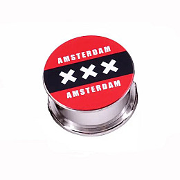 Гриндер для измельчения табака ASHTRAY Amsterdam HL-179 XXX Black Red Silver (10864-hbr)