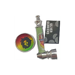 Трубка курительная и гриндер для измельчения табака Lighter HL-YD-305 Bob Marley Зеленый (10917-hbr)