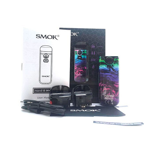 Под-система солевая электронная сигарета SMOK Nord 4 80W Pod Kit 2000mAh 4.5ml Fluid 7-Color (10371-hbr)