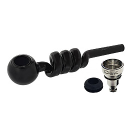 Трубка курительная стеклянная с охлаждением DK Спираль DK-8569A Black (15671-hbr)