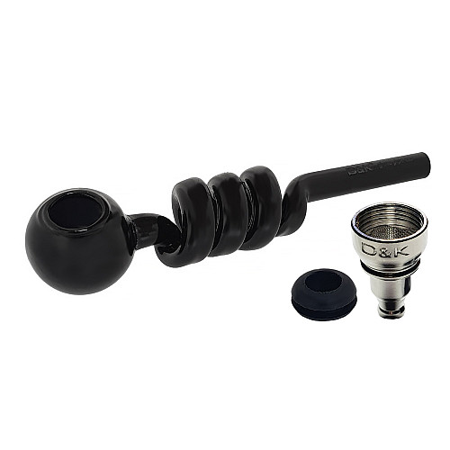 Трубка курительная стеклянная с охлаждением DK Спираль DK-8569A Black (15671-hbr)