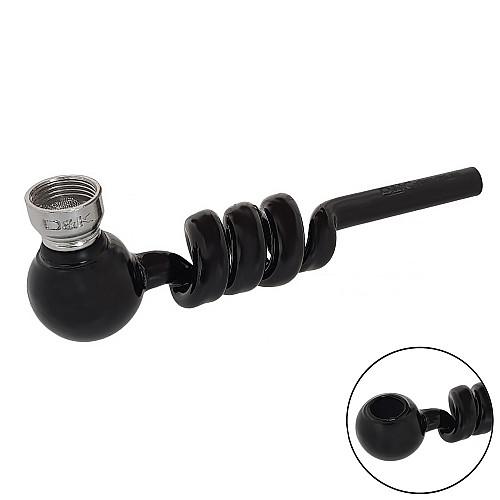 Трубка курительная стеклянная с охлаждением DK Спираль DK-8569A Black (15671-hbr)