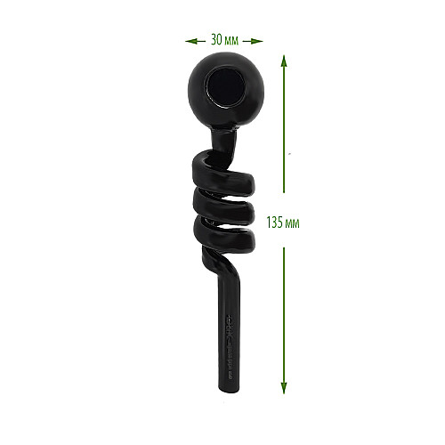 Трубка курительная стеклянная с охлаждением DK Спираль DK-8569A Black (15671-hbr)