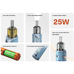 Підсистема Voopoo Doric E Pod 1500mAh 3ml Kit Cyan (15828-hbr)