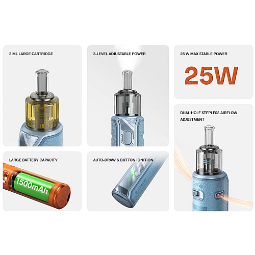 Под-система Voopoo Doric E Pod 1500mAh 3ml Kit Cyan (15828-hbr)