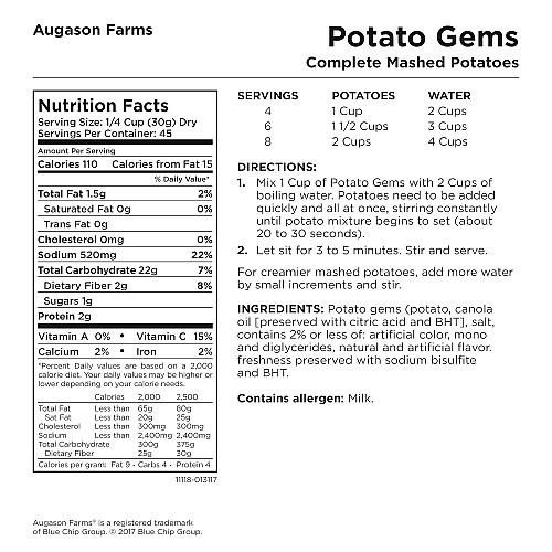 Картофельне пюре сублимоване Augason Farms 45 порцій (101088)