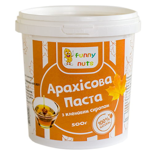 Арахісова паста Funny Nuts з кленовим сиропом 500 г (1313738193)