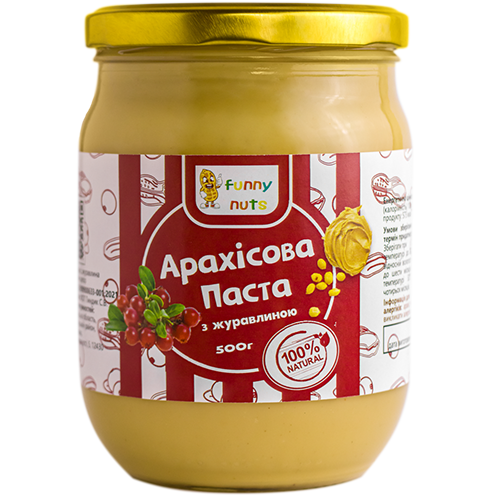 Арахісова паста Funny Nuts з журавлиною 500 г (1314583589)