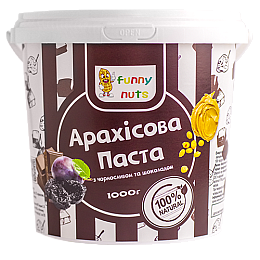 Арахісова паста Funny Nuts з чорносливом і шоколадом 1000 г (1320120016)