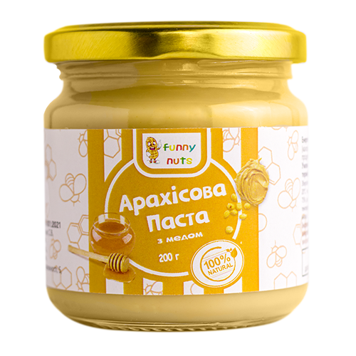 Арахісова паста Funny Nuts з медом 200 г (1486160883)