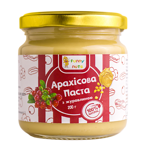 Арахісова паста Funny Nuts з журавлиною 200 г (1487856014)