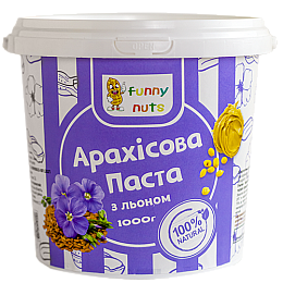 Арахісова паста Funny Nuts з льоном 1000 г (1696185204)