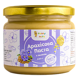 Арахісова паста Funny Nuts з льоном 330 г (1696397270)