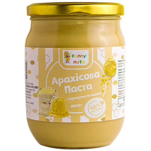 Арахісова паста Funny Nuts з кунжутом і медом 500 г (1696426001)