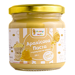 Арахісова паста Funny Nuts з кунжутом і медом 200 г (1696438231)