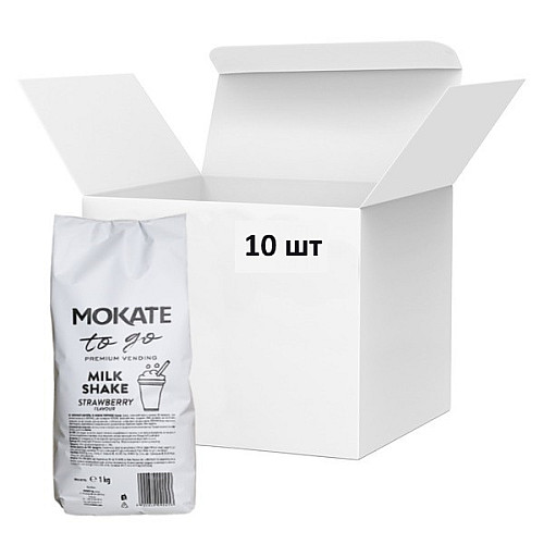 Молочный коктейль Mokate со вкусом клубники 1 кг 10 уп