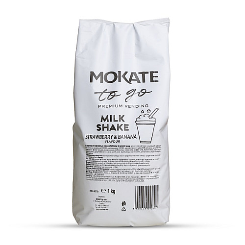 Молочный коктейль Mokate со вкусом клубники и банана 1 кг 10 уп