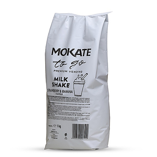 Молочный коктейль Mokate со вкусом клубники и банана 1 кг 10 уп