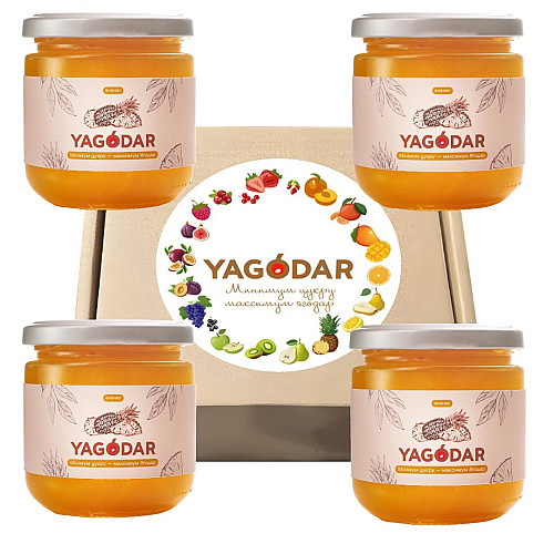 Джемы с низким содержанием сахара YAGODAR Ананас 4 шт (2176035344)