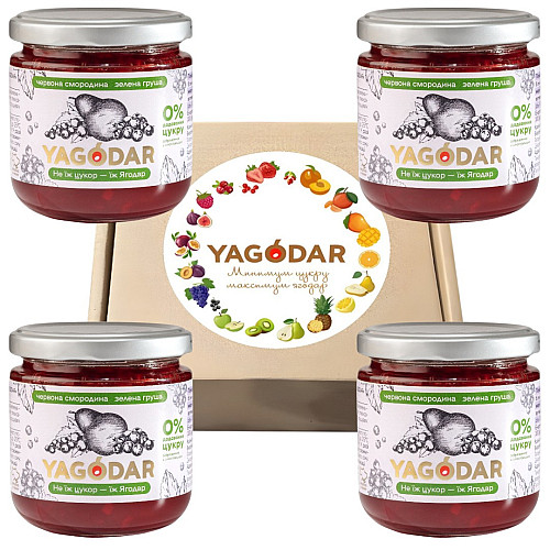 Джемы без сахара YAGODAR Красная смородина с грушей 4 шт (2184329024)