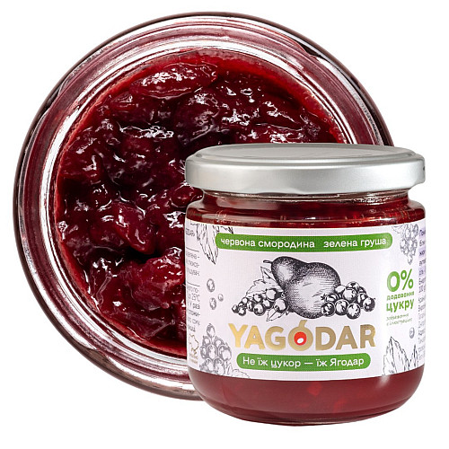 Джемы без сахара YAGODAR Красная смородина с грушей 4 шт (2184329024)