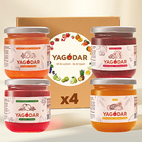 Набор джемов YAGODAR Ассорти вкусов 4 шт (2190325447)
