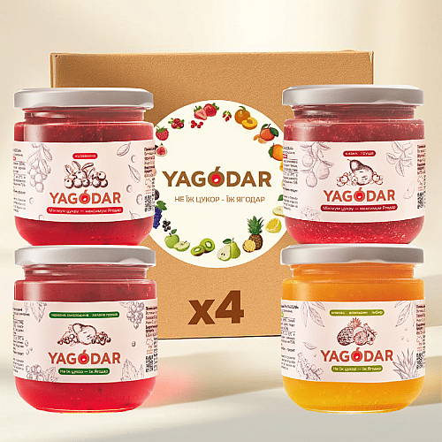 Набор джемов YAGODAR Ассорти вкусов 4 шт (2196136848)