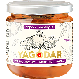 Джем с низким содержанием сахара YAGODAR Персик с маракуйя 210 г (2206919313)