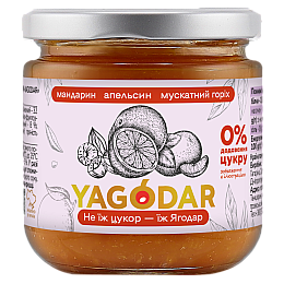 Джем без сахара YAGODAR Мандарин Апельсин Мускатный орех 210 г (2206921016)