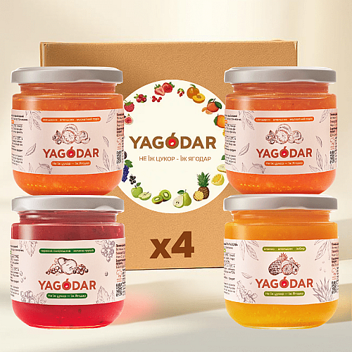 Набор джемов YAGODAR Ассорти вкусов 4 шт (2214392021)